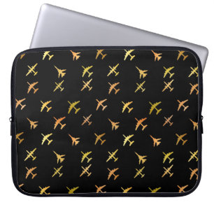 Capa Para Notebook Aviões de combate, a preto