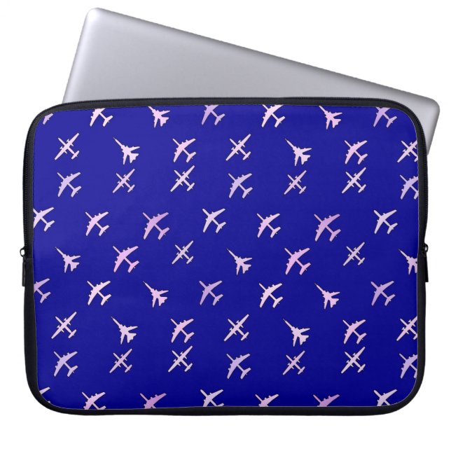 Capa Para Notebook Aviões de combate, em azul-marinho (Frente)
