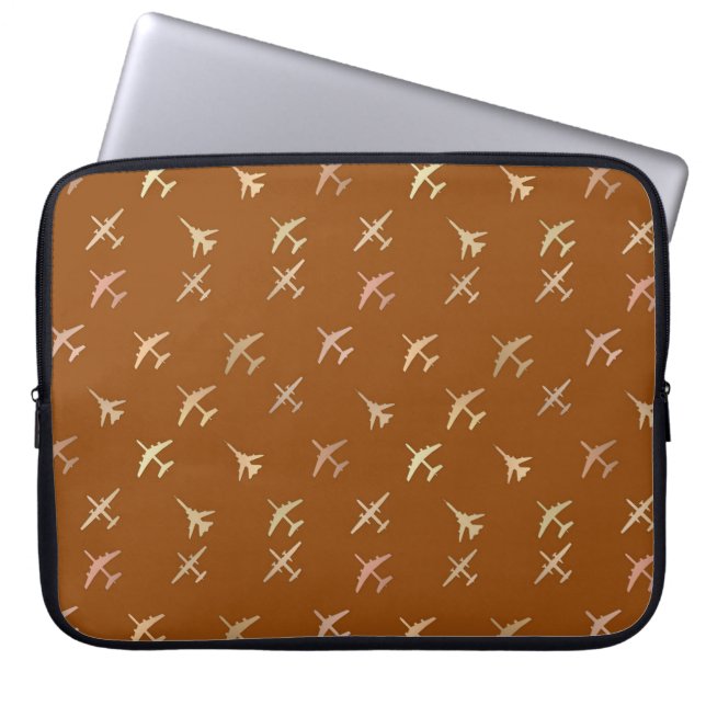 Capa Para Notebook Aviões de combate, em bronze escuro (Frente)