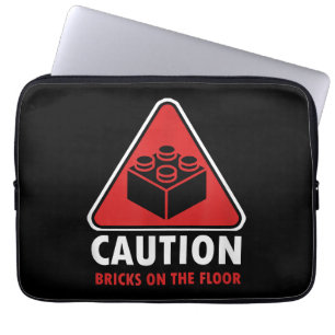 Capa Para Notebook Aviso Engraçado Cuidado Blocos De Construção Tijol