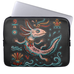 Capa Para Notebook Axolotl Asteca Xolotl pedra erodida tribal boho ar