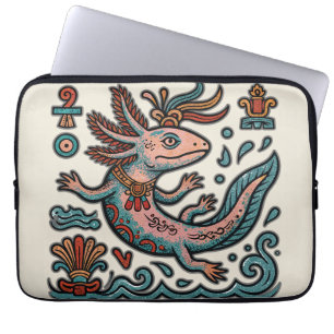 Capa Para Notebook Axolotl Asteca Xolotl pedra erodida tribal boho ar