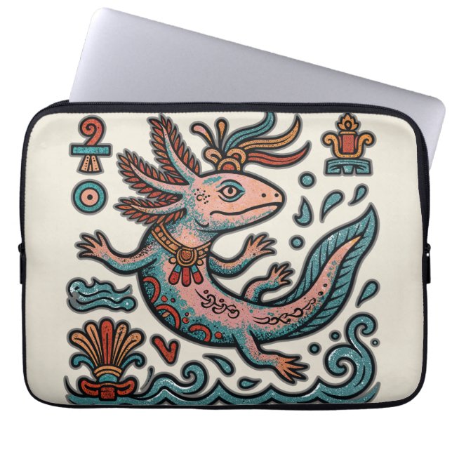 Capa Para Notebook Axolotl Asteca Xolotl pedra erodida tribal boho ar (Frente)