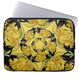 Capa Para Notebook Azalea, de cor amarela e preta,