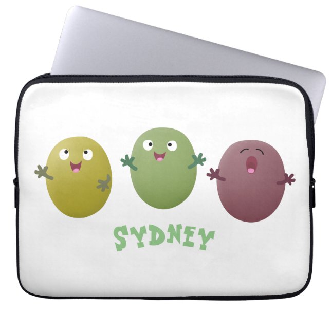 Capa Para Notebook Azeitonas agradáveis, bonitas, cantando cartoon (Frente)