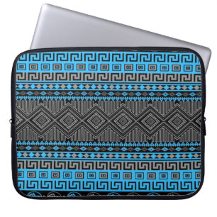 Capa Para Notebook Aztec, cinza azul-neon, legal, da moda do verão