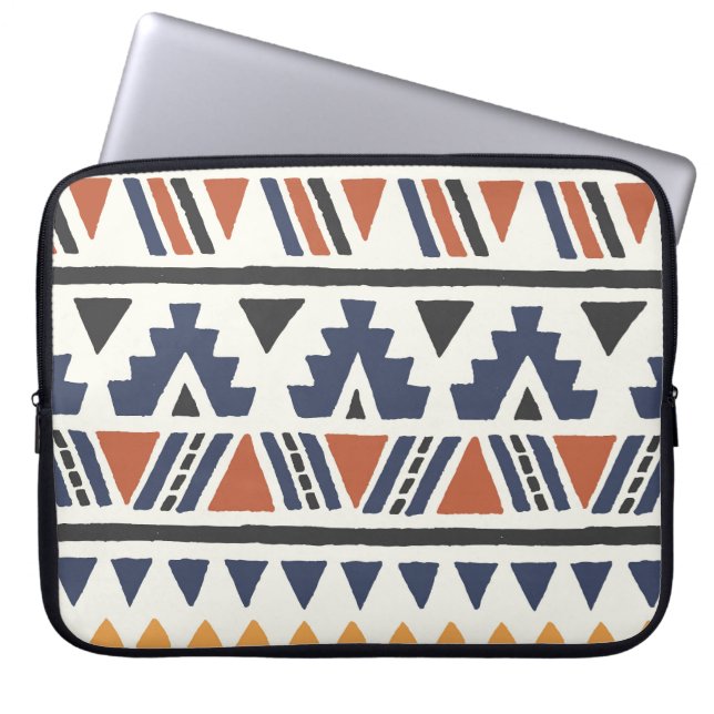 Capa Para Notebook Aztec Étnico: Desenho Mão Sem Costura (Frente)