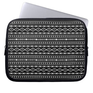 Capa Para Notebook Aztec Formas Padrão Cinza Preto Branco