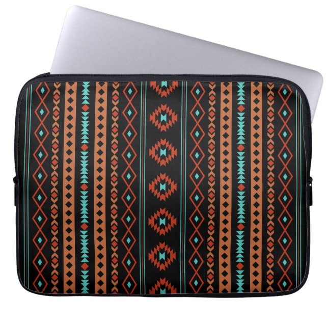 Capa Para Notebook Aztec Rusts Teal Black Mixed Motifs V Padrão (Frente)