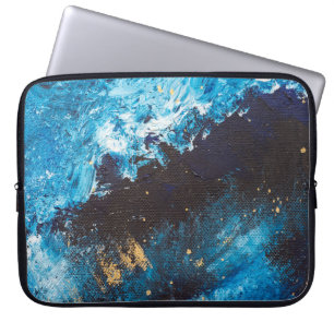Capa Para Notebook Azul acrílico, pintura a céu estrelado.