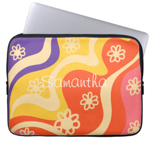 Capa Para Notebook Azul,Amarelo,Laranja, Abstrato cor-de-rosa