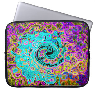 Capa Para Notebook Azul Aqua Gelado Groovy Abstrato Retro Líquido Red