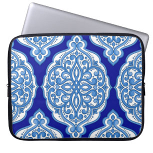 Capa Para Notebook Azul-branco-luxo, ornamento turco.