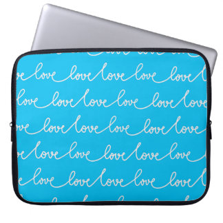 CAPA PARA NOTEBOOK AZUL BRILHO COM SCRIPT DE AMOR BRANCO