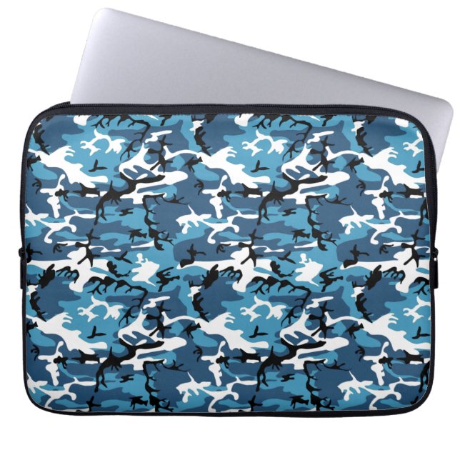 Capa Para Notebook Azul Camo do inverno (Frente)