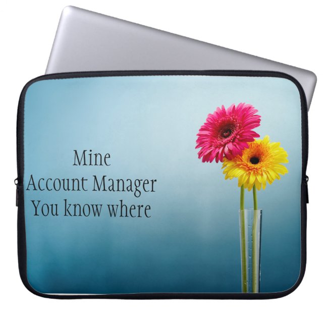 Capa Para Notebook Azul com duas flores em uma bolsa de laptop (Frente)