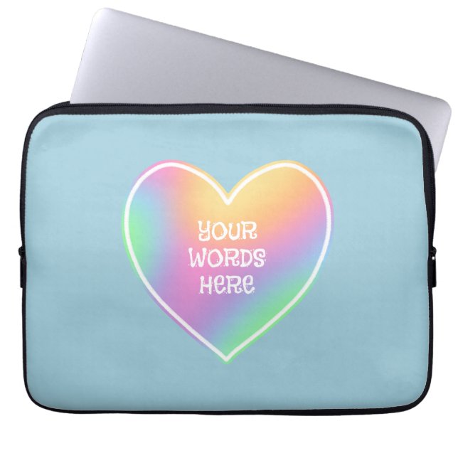 Capa Para Notebook Azul do Arco-Íris Personalizado (Frente)