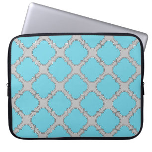 Capa Para Notebook Azul e cinza de Quatrefoil