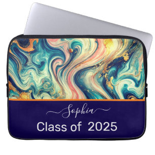 Capa Para Notebook Azul e Dourados personalizados - Classe de 2025