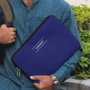 Capa Para Notebook Azul Elegante com Bolsa de laptop de nome