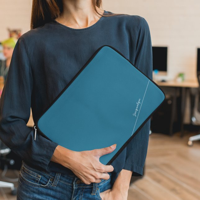 Capa Para Notebook Azul Elegante com Bolsa de laptop de nome (Criador carregado)