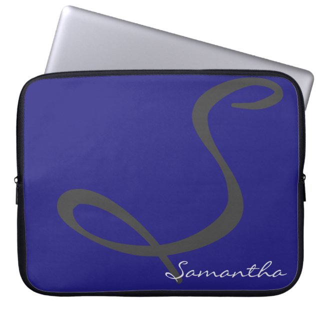 Capa Para Notebook azul elegante e moderno trendor chic (Frente)