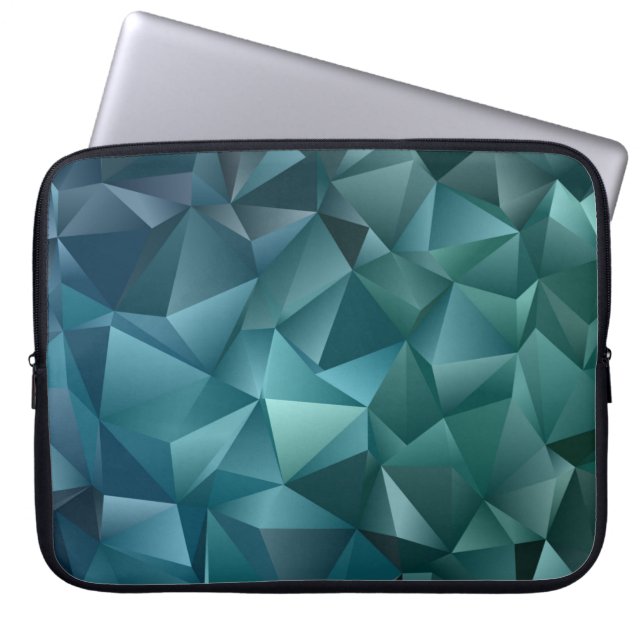 Capa Para Notebook Azul escuro, modelo verde de colheita com cristais (Frente)
