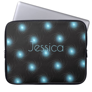 Capa Para Notebook Azul, espirais fractais