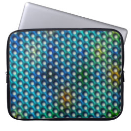 Capa Para Notebook azul esverdeada com com cír que parecem furos