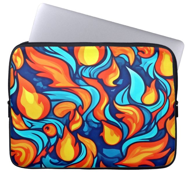 Capa Para Notebook Azul Fervilhante Abstrato (Frente)