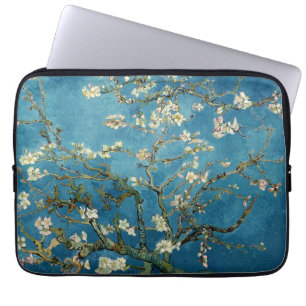 Capa Para Notebook Azul floral do vintage das flores da amêndoa de