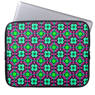 Capa Para Notebook Azul geométrico, pintado com padrões sem costura,