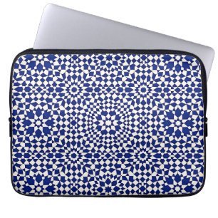 Capa Para Notebook Azul Marinho Mosaico Padrão Geométrico