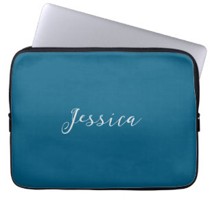 Capa Para Notebook Azul Moderno Elegante Simples Profissional Nome