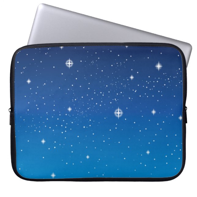 Capa Para Notebook Azul profundo céu noturno estrelado (Frente)