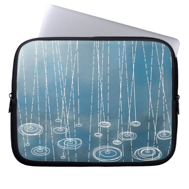 Capa Para Notebook Azul-tempo da chuva (Frente)