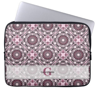 Capa Para Notebook Azulejo Dusky Rosa Cherry Blossom Mandala