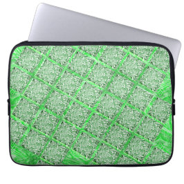 Capa Para Notebook Azulejo falso, fadas verdes folhagens, quadradas.