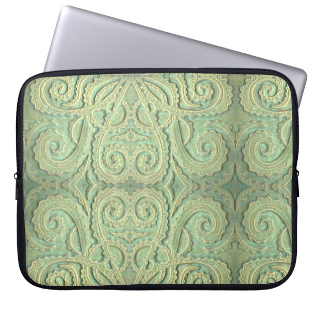Capa Para Notebook azulejo Fern bolsa de laptop Fiddlehead (Frente)