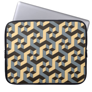 Capa Para Notebook azulejo geométrico sem costura com cubi rotativo c