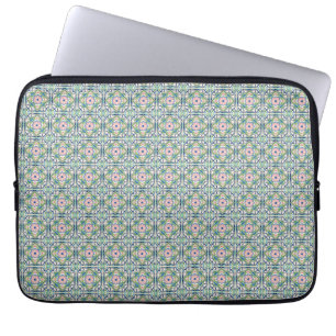 Capa Para Notebook Azulejo rosa e azul