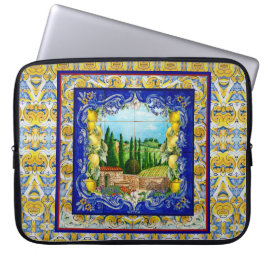 Capa Para Notebook azulejos azuis Majolica italianos