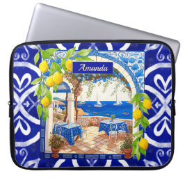 Capa Para Notebook Azulejos de citrinos majolica do Mediterrâneo sici