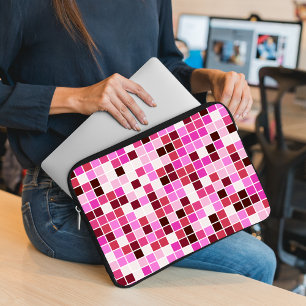 Capa Para Notebook Azulejos de Piscina, Azulejos Mosaico Rosa, Padrão