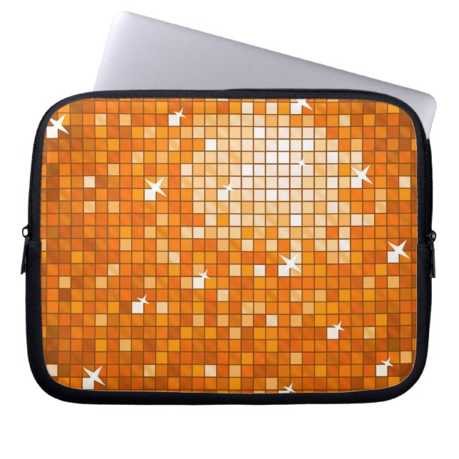 Capa Para Notebook Azulejos Disco bolsa de laptop laranja 10 polegada (Frente)