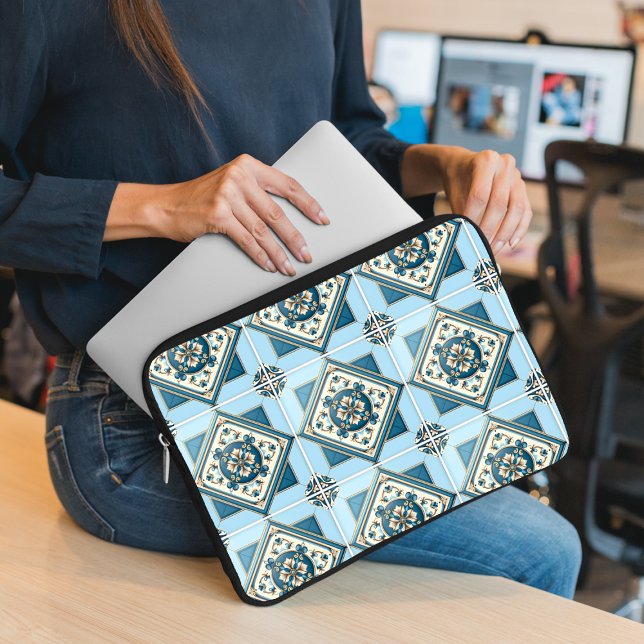 Capa Para Notebook Azulejos do Mediterrâneo, Portugal, Azulejo, Majol (Criador carregado)