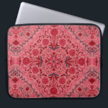 Capa Para Notebook Azulejos florais em vermelho e melancia rosa<br><div class="desc">Azulejos florais,  flores,  besouros,  borboletas pintados à mão</div>