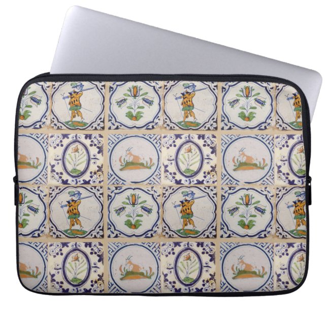 Capa Para Notebook Azulejos Holandeses Antigos Delft do Século XVII a (Frente)