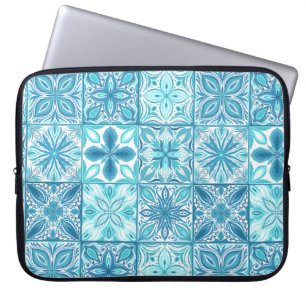 Capa Para Notebook azulejos ornamentados em azul e branco
