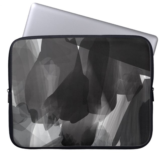 Capa Para Notebook Backgroun Abstrato pintado preto e branco escovado (Frente)